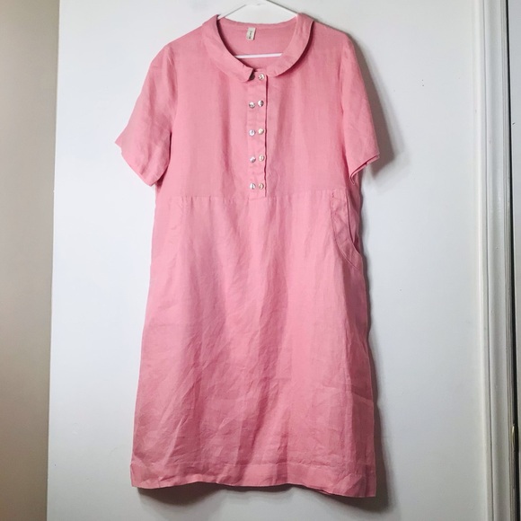 Grae Cove dress women medium pink linen - Picture 3 of 10